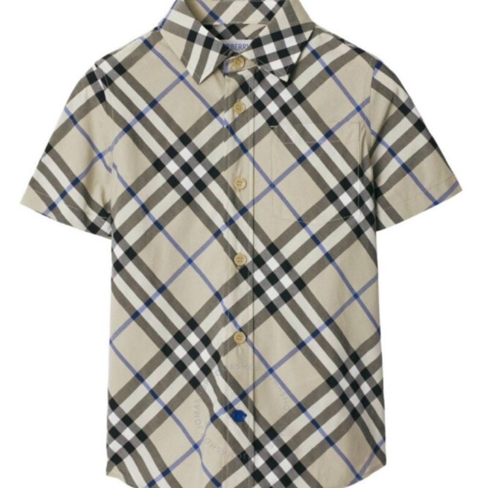 Burberry Kids Checkered Shirt - Beige and Black